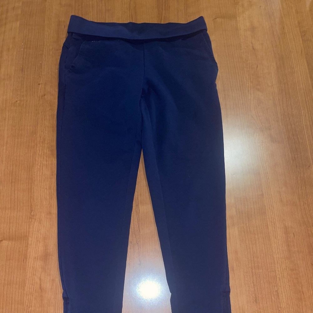 L-RL Lauren Active Women’s Navy Blue Leggings Zip Ankles S Athletic Outdoors